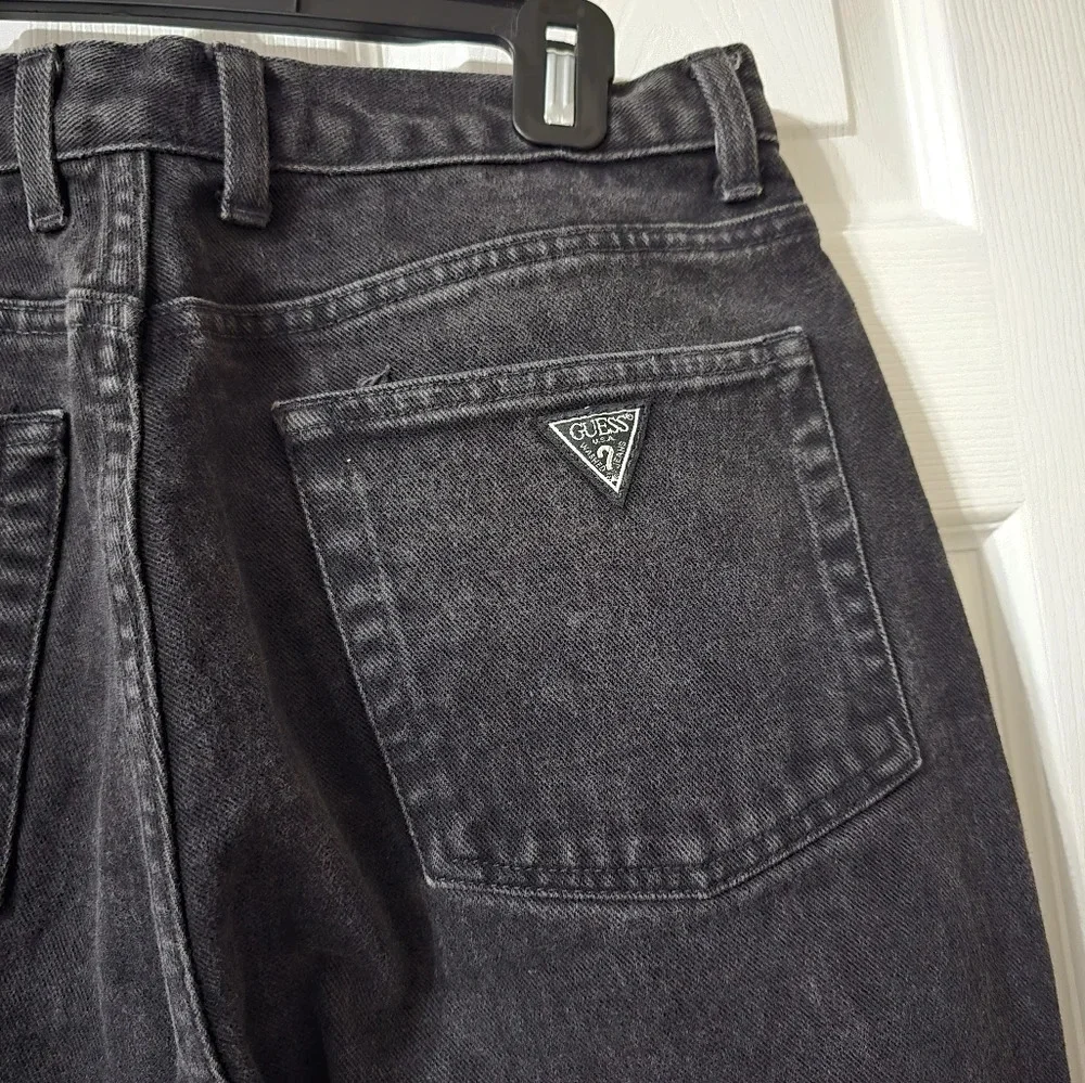 Vintage 90s Guess Classic Fit Narrow Leg Jeans, Faded Black, High Waist, EUC!